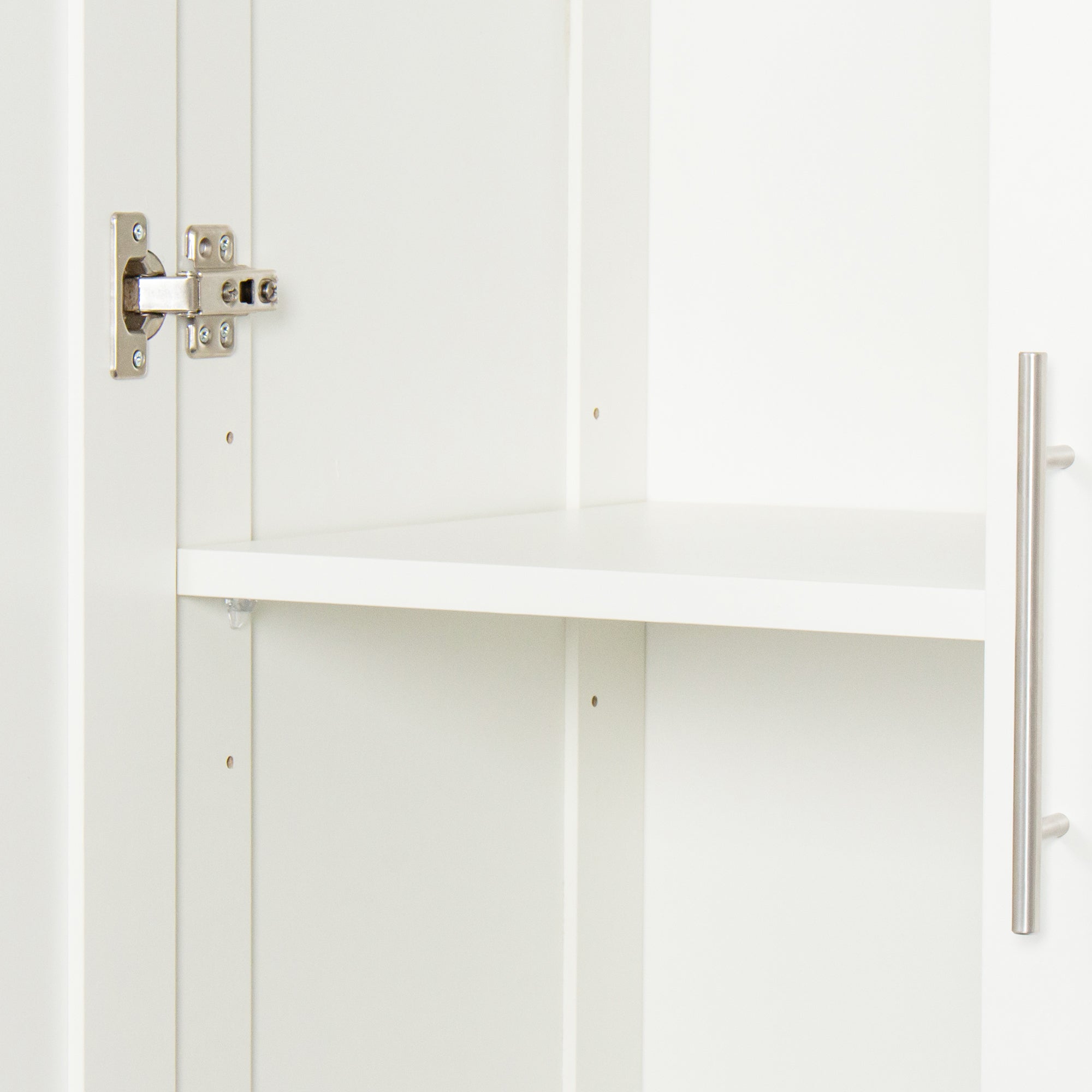 70.87" Tall White Shaker Storage Cabinet with Two Doors