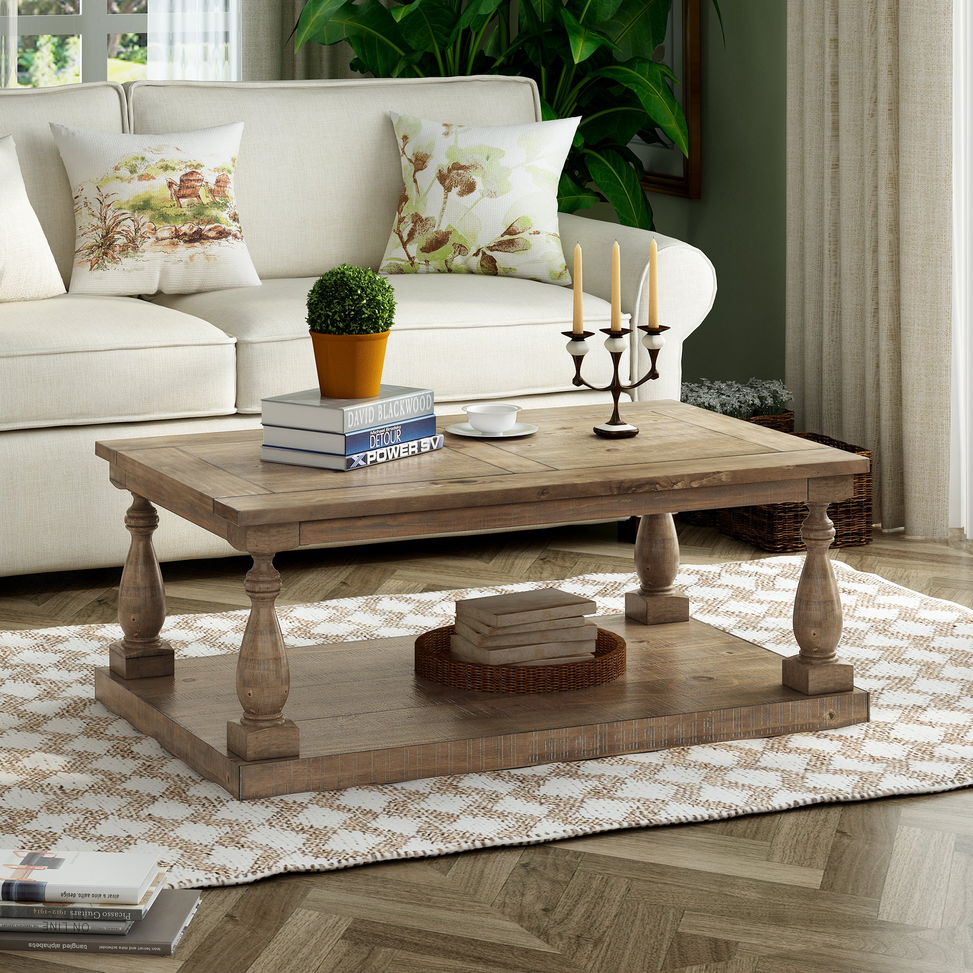 Walter Solid Wood Rectangular Coffee Table