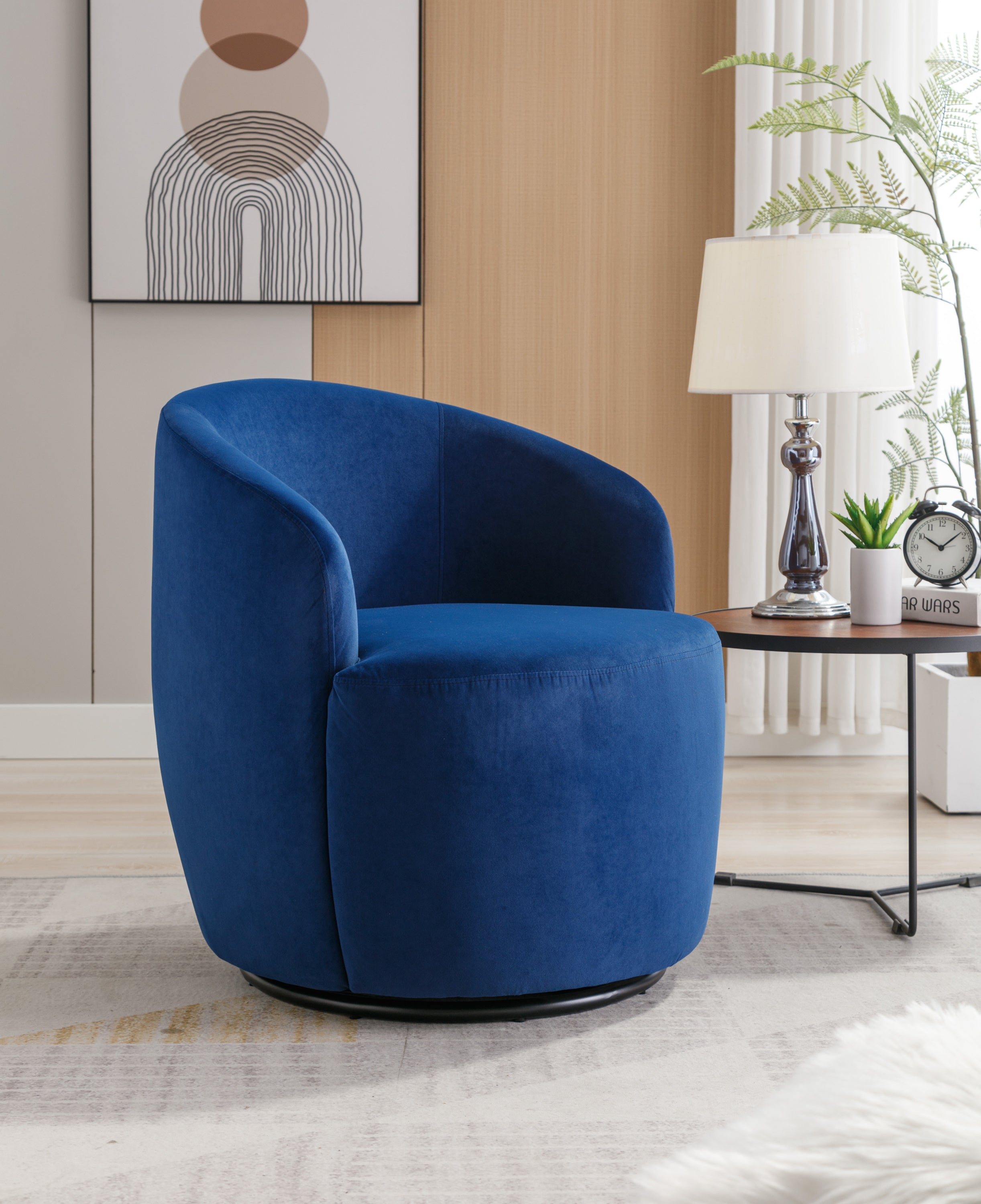 Nikki Luxury Velvet Swivel Accent Barrel Chair