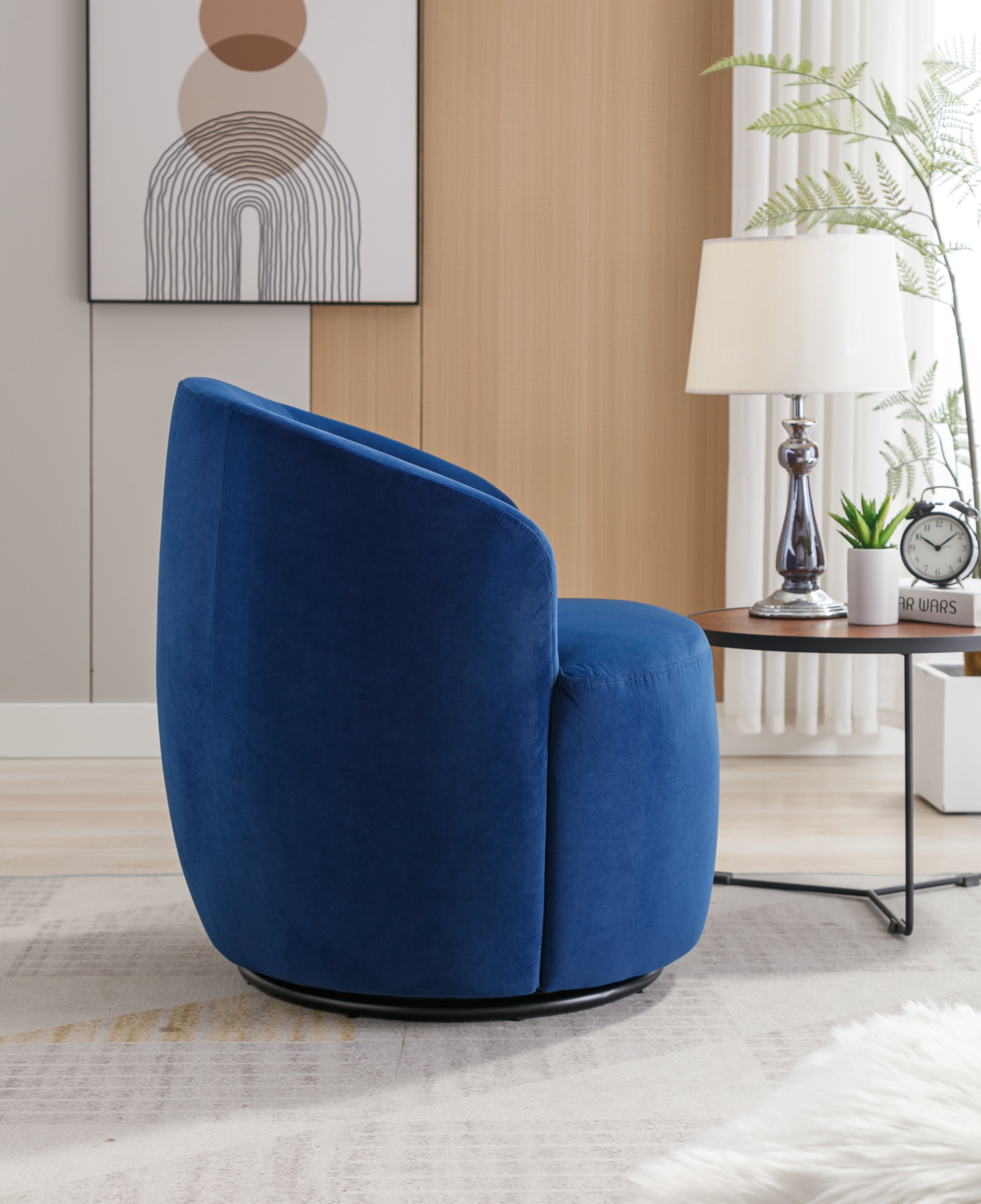 Nikki Luxury Velvet Swivel Accent Barrel Chair