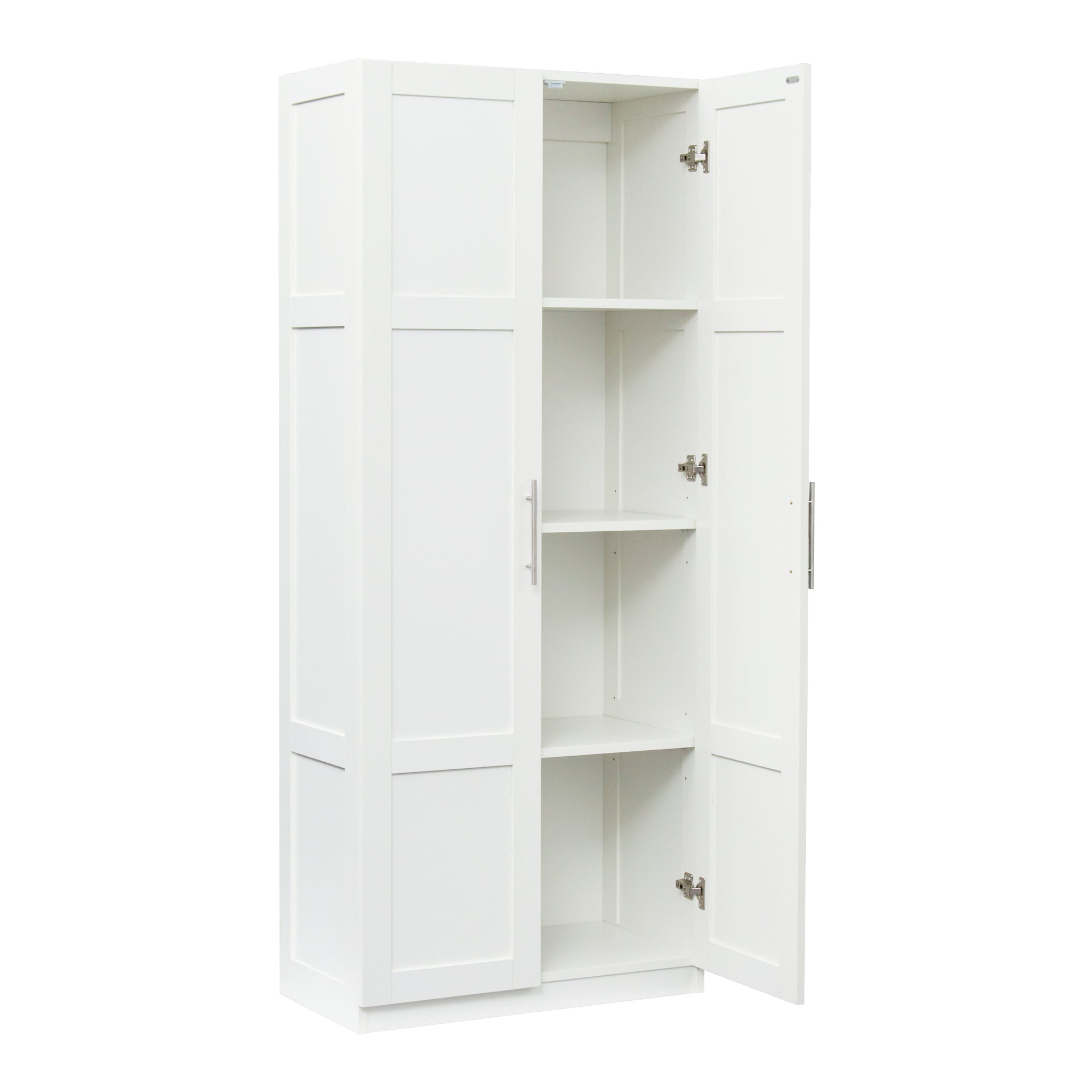 70.87" Tall White Shaker Storage Cabinet with Two Doors