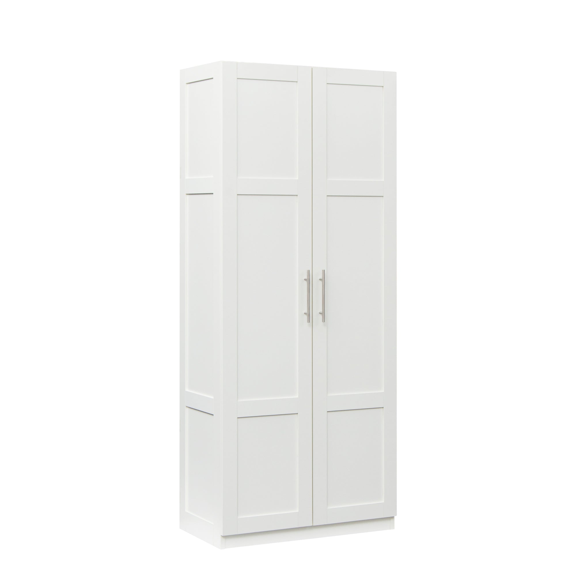 70.87" Tall White Shaker Storage Cabinet with Two Doors