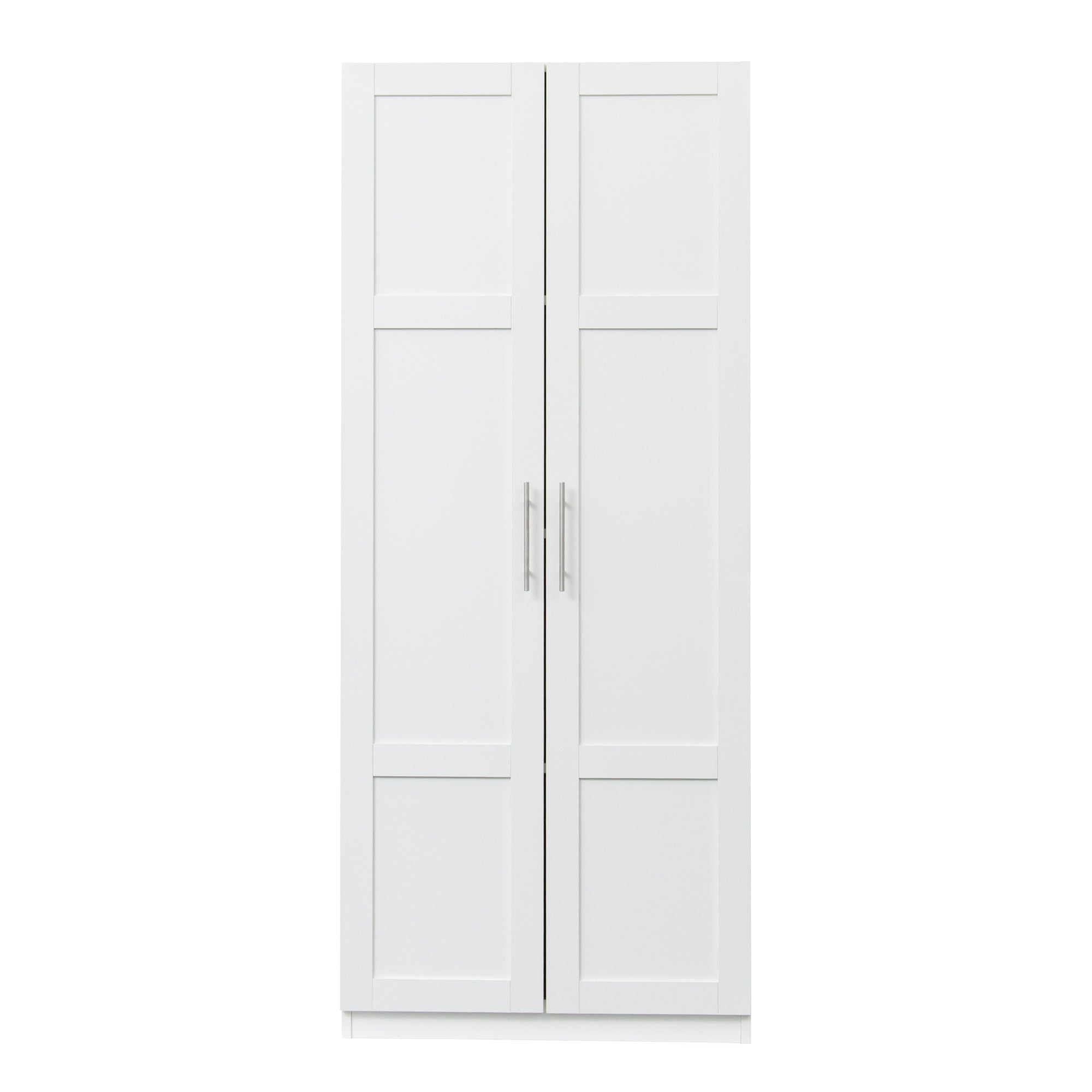 70.87" Tall White Shaker Storage Cabinet with Two Doors