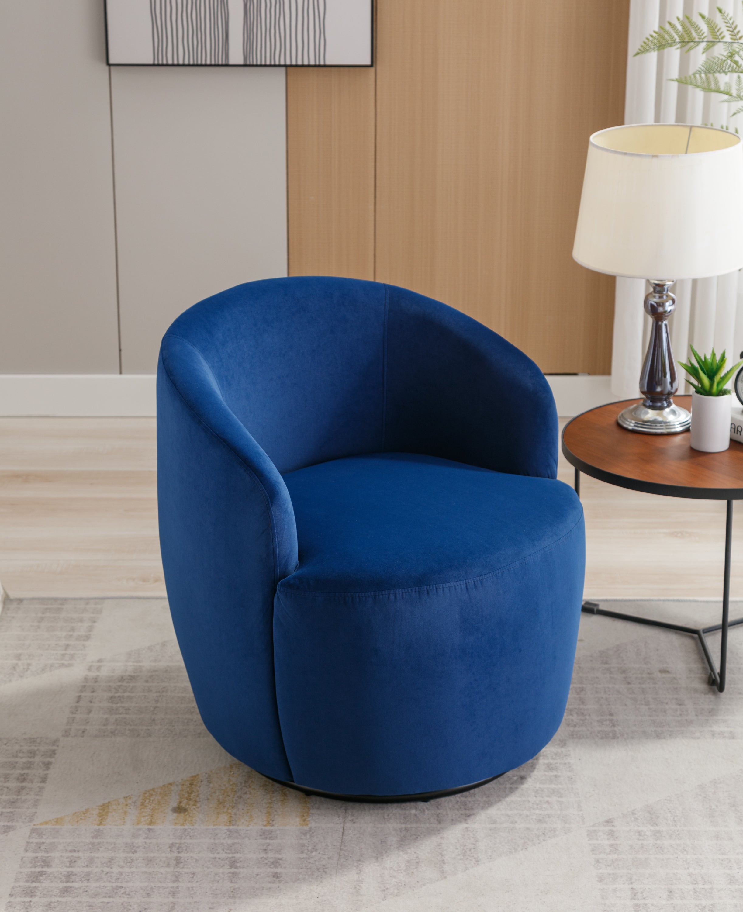 Nikki Luxury Velvet Swivel Accent Barrel Chair