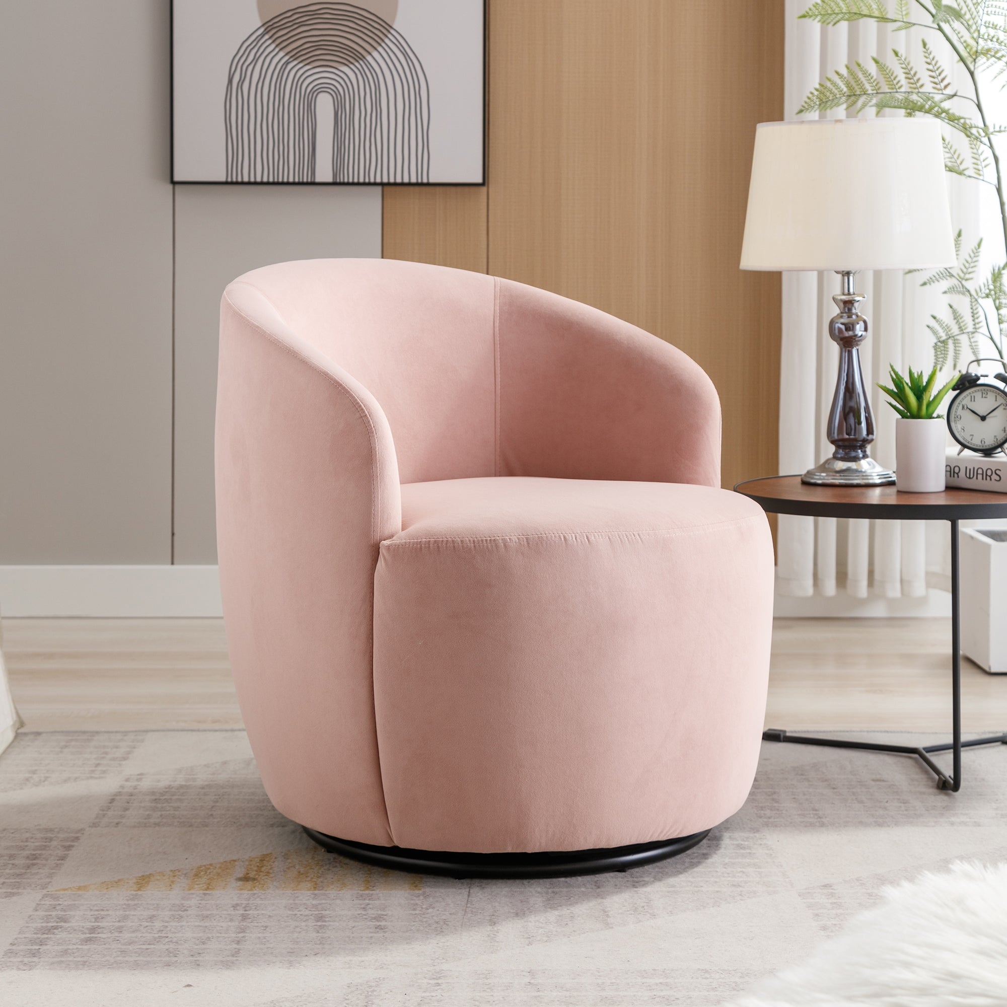 Nikki Luxury Velvet Swivel Accent Barrel Chair