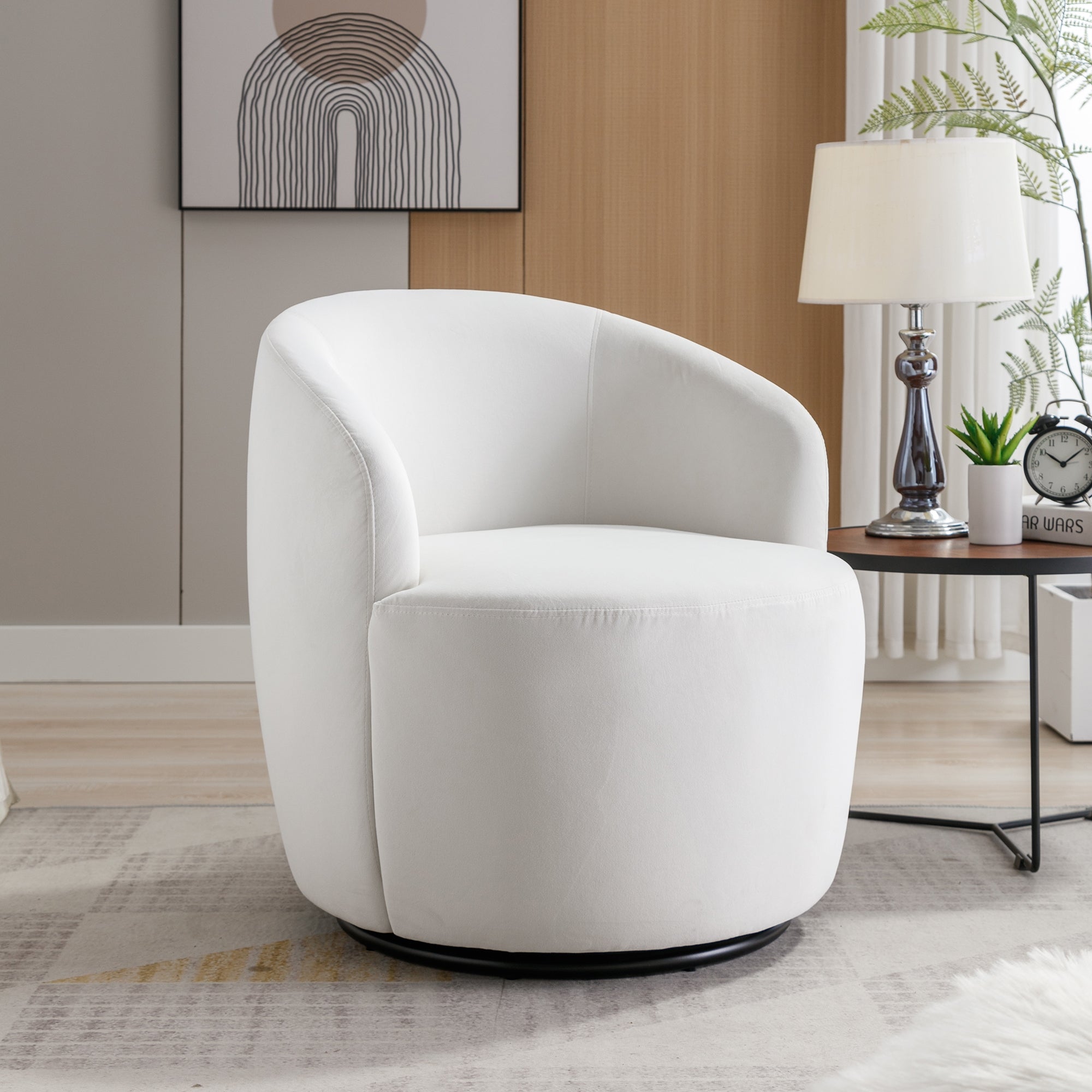 Nikki Luxury Velvet Swivel Accent Barrel Chair