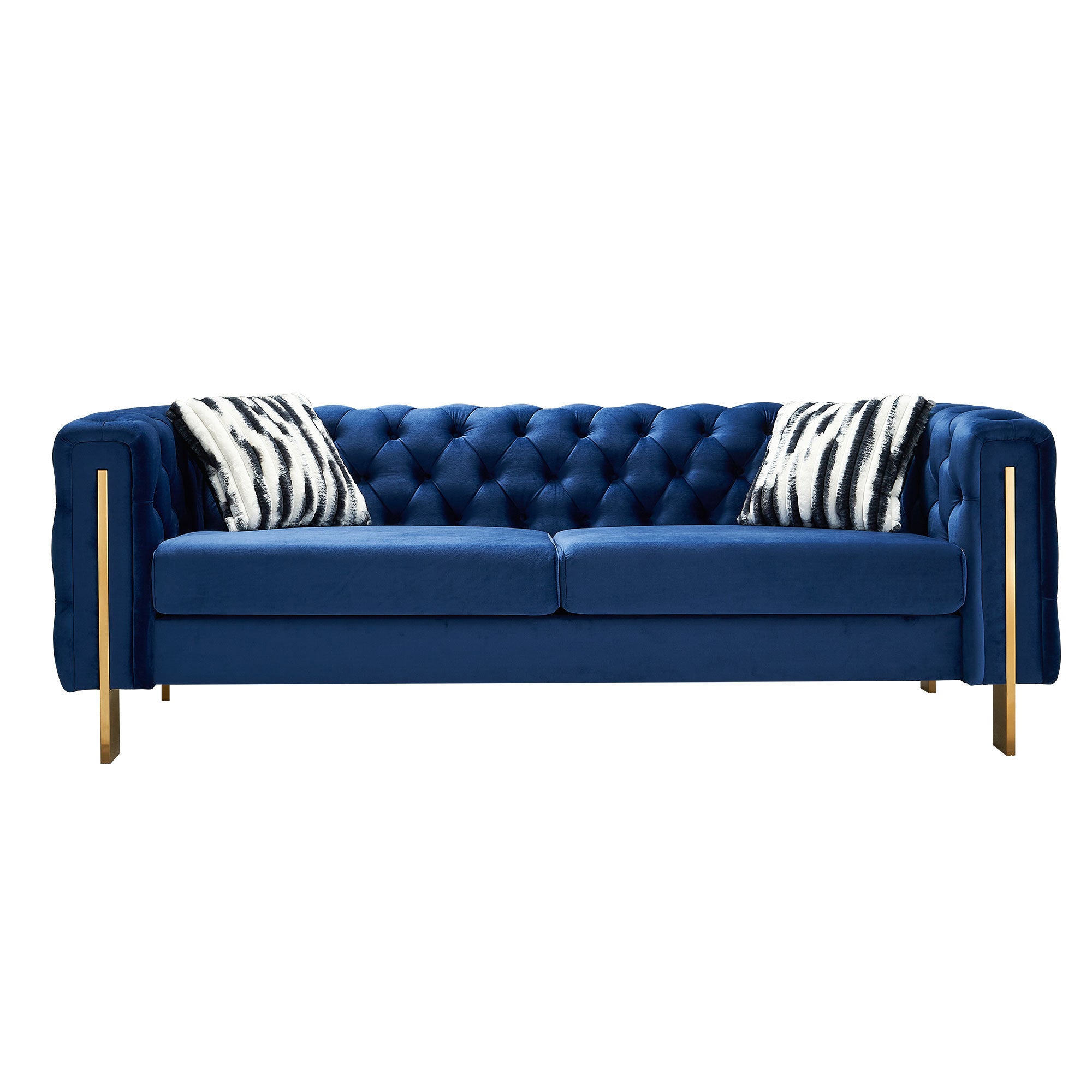 Giodani 84" Modern Blue Velvet Sofa