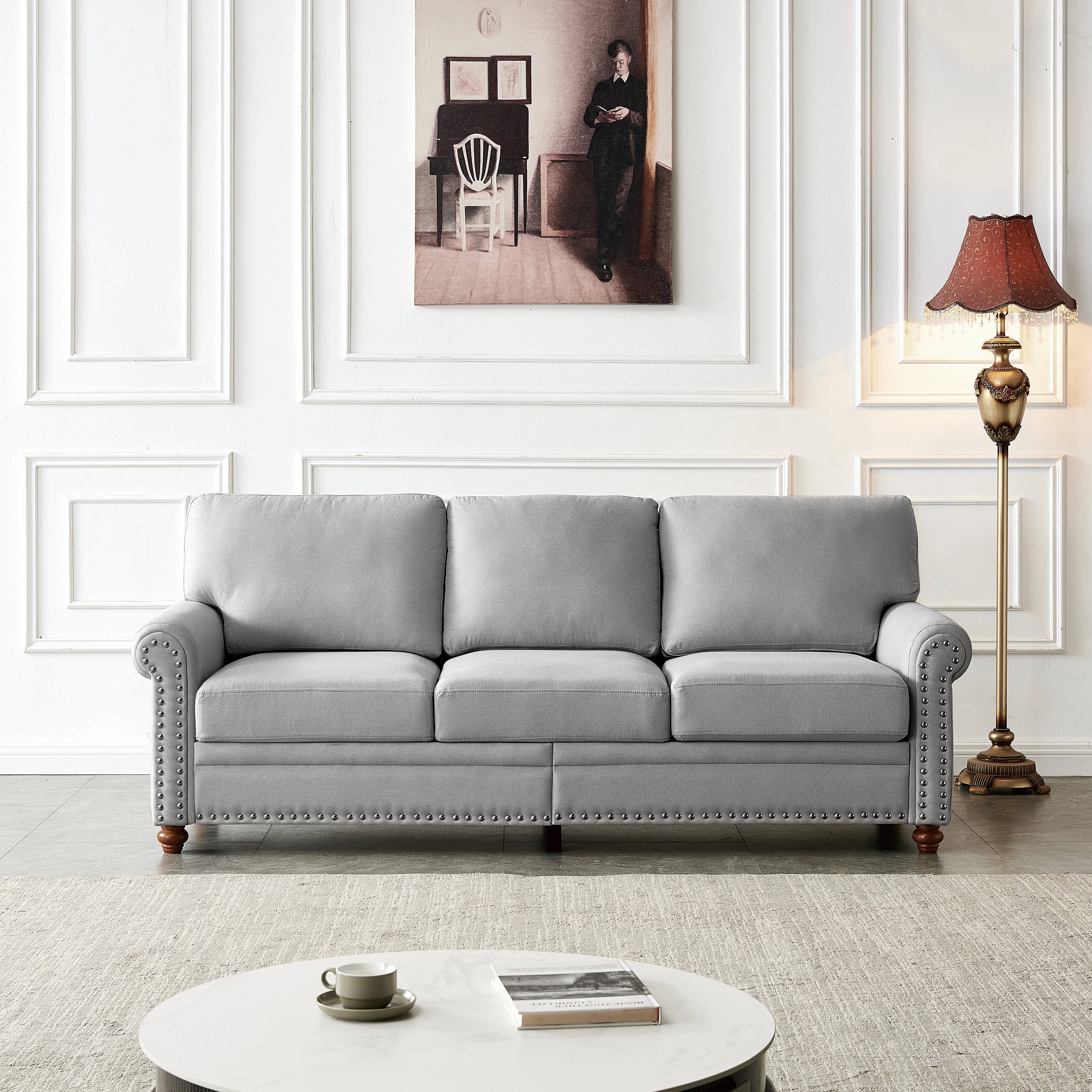 Cooper 82" Gray Linen Sofa