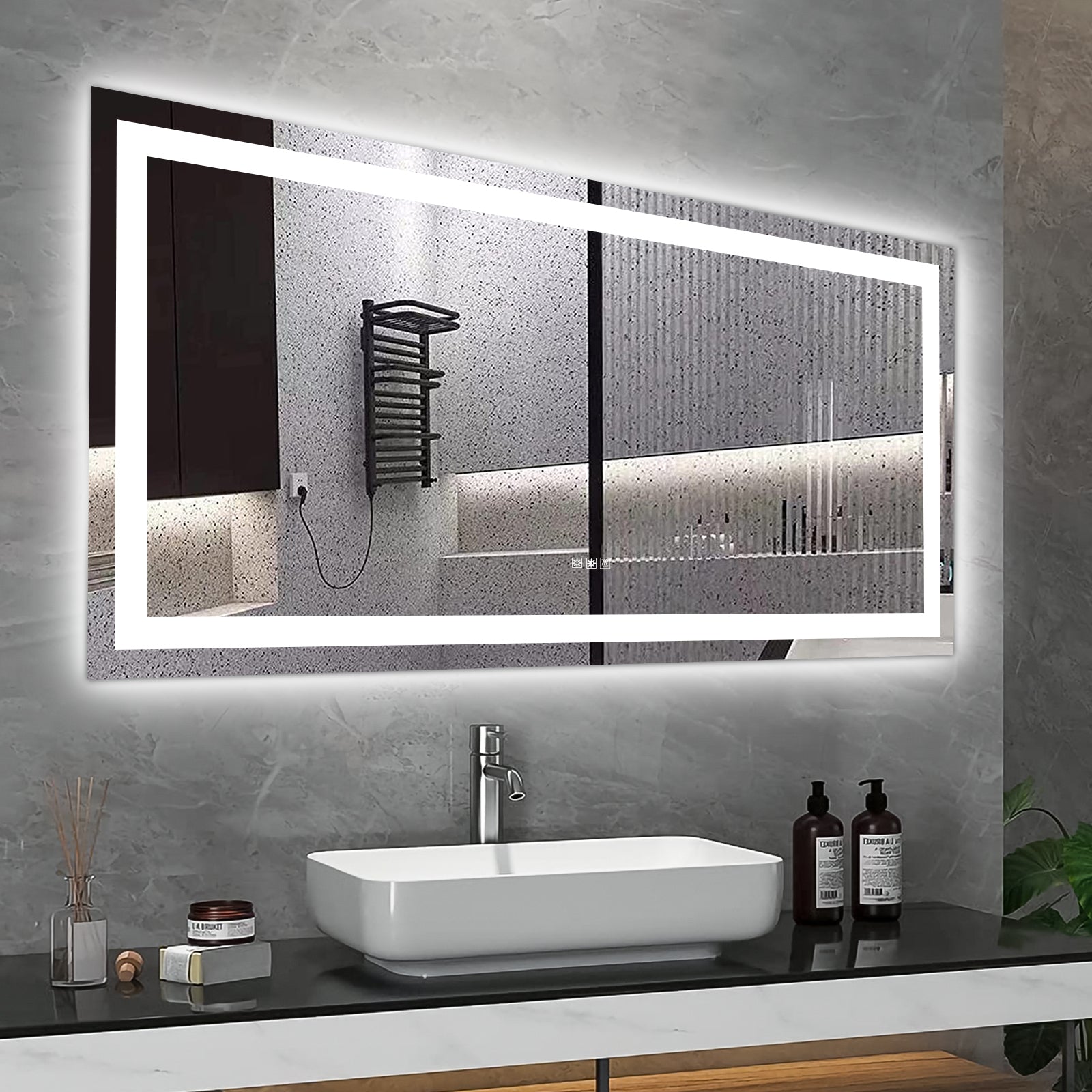 60" x 32" LED Bathroom Vanity Mirror with Touch Control Anti-Fog & Dimming