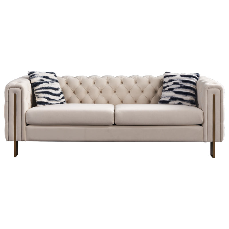 Giodani 84" Modern Cream Velvet Sofa